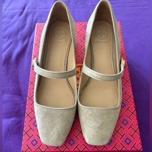 Tory Burch Marisa 40MM Mary Jane Pump Royal Suede/Grosgrain